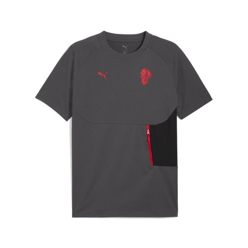 AC Milan PUMATECH T-shirt met zak voor Heren, Grijs/Rood