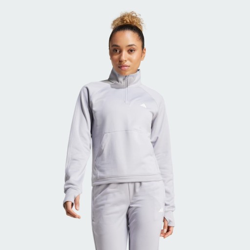 Adidas AEROREADY Game & Go Fleece Top met Korte Rits