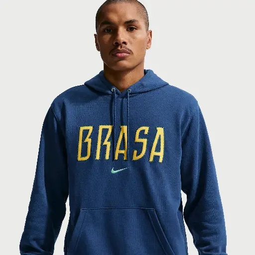 Brazil Club Nike voetbalhoodie van sweatstof voor heren - Blauw