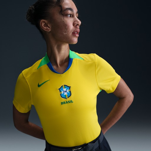 Brazilië 2025 Stadium Thuis (vrouwenelftal) Nike Dri-FIT replicavoetbalshirt voor dames - Geel