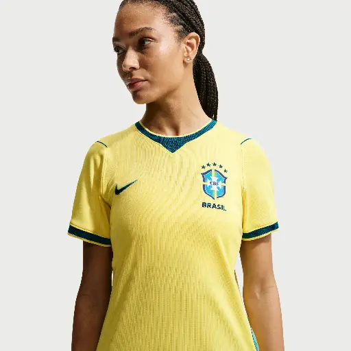 Brazilië 2026 Stadium Thuis Nike Dri-FIT replica voetbalshirt voor dames - Geel