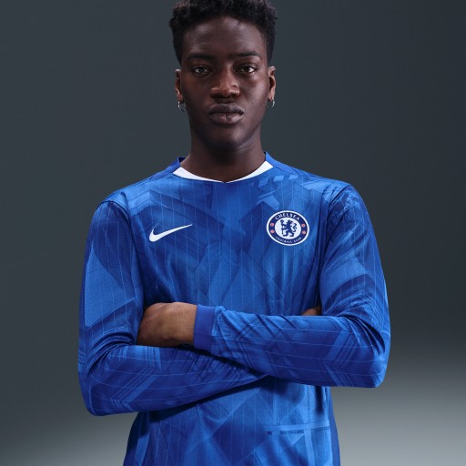 Chelsea FC 2025/26 Stadium Thuis Nike Dri-FIT replicavoetbalshirt met lange mouwen voor heren - Blauw