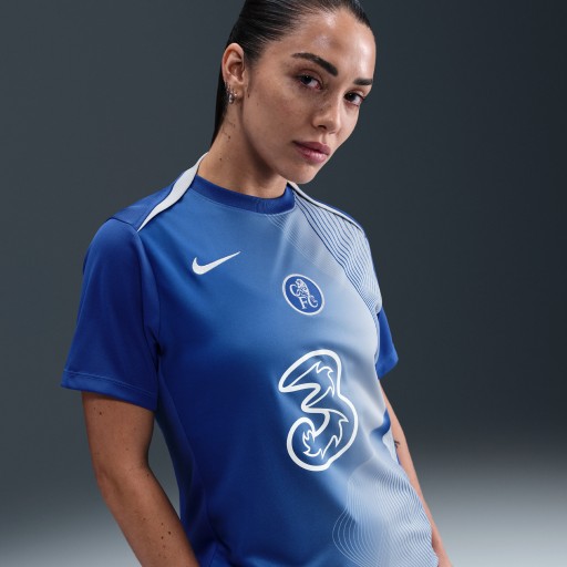 Chelsea FC Academy Pro Derde Nike Total 90 Dri-FIT warming-uptop voor dames - Blauw