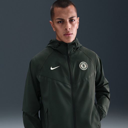 Chelsea FC Tech Windrunner Nike geweven voetbaljack met rits over de hele lengte voor heren - Groen