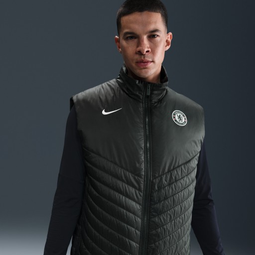 Chelsea FC Windrunner Nike Therma-FIT middelzware, gewatteerde voetbalbodywarmer voor heren - Groen