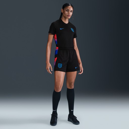 Engeland 2025/26 Stadium Uit Nike Dri-FIT replicavoetbalshorts voor dames - Zwart