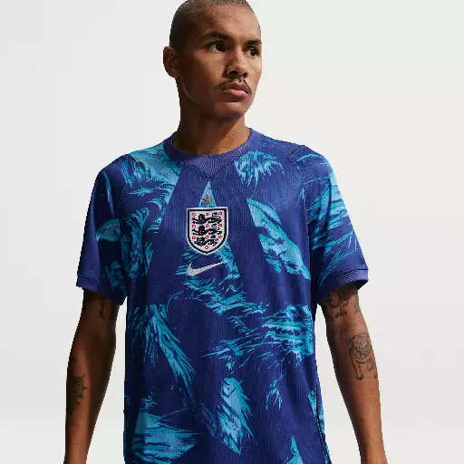Engeland 2026 Stadium Goalkeeper Nike Dri-FIT replica voetbalshirt met korte mouwen voor heren - Blauw