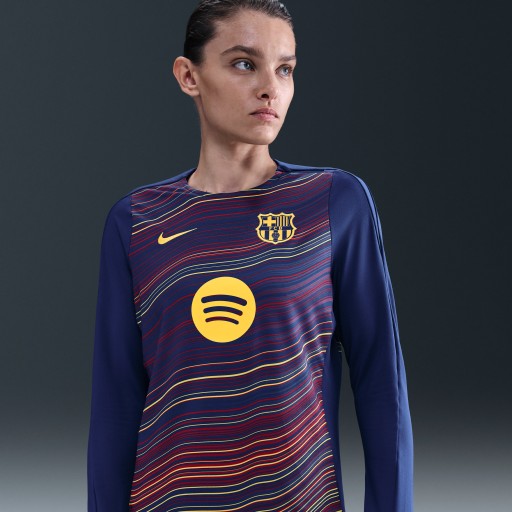 FC Barcelona Strike Thuis Nike Dri-FIT voetbaltrainingstop met ronde hals voor dames - Blauw