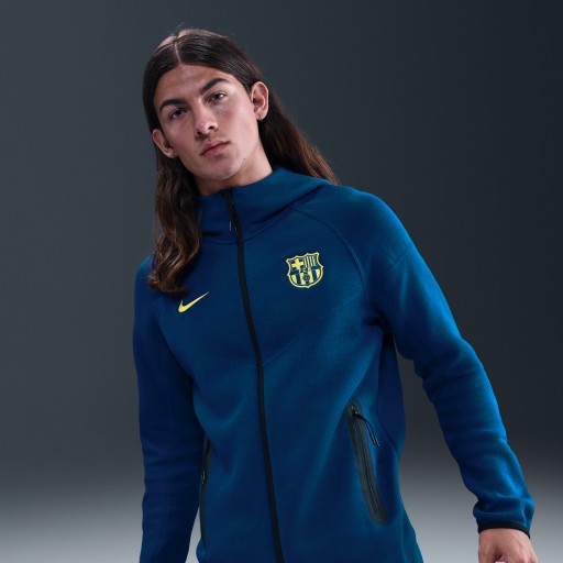 FC Barcelona Tech Windrunner Fourth Nike fleece voetbaljack met rits over de hele lengte voor heren - Blauw