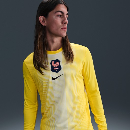 FFF 2025/26 Stadium Goalkeeper Nike Dri-FIT replicavoetbalshirt met lange mouwen voor heren - Geel
