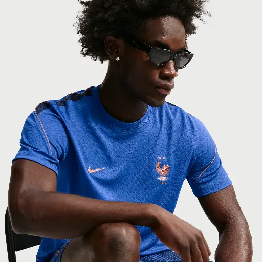 FFF Strike Nike Dri-FIT voetbaltop met korte mouwen voor heren - Blauw
