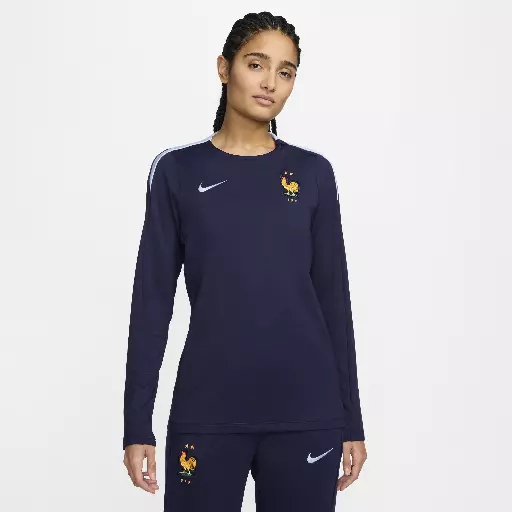 FFF Strike Nike Dri-FIT voetbaltop met ronde hals voor dames - Blauw