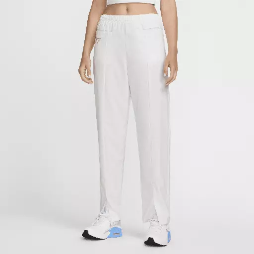 FFF Tech Pack Nike Dri-FIT geweven voetbalbroek met hoge taille voor dames - Wit