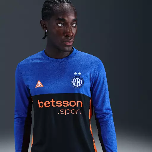 Inter Milan 2026 Stadium SE Nike ACG Dri-FIT replica voetbalshirt met lange mouwen voor heren - Blauw