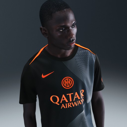 Inter Milan Academy Pro Derde Nike Total 90 Dri-FIT voetbalwarming-uptop voor heren - Zwart