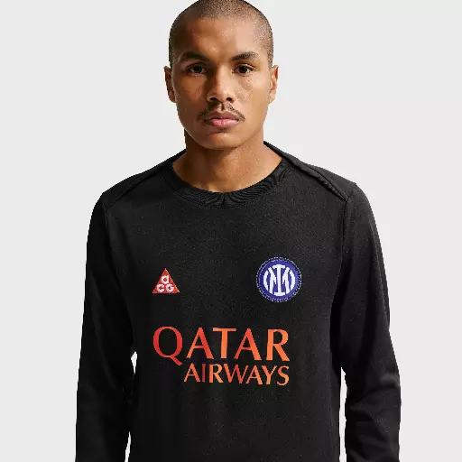 Inter Milan Academy Pro SE Nike ACG Dri-FIT warming-uptop met lange mouwen voor heren - Zwart