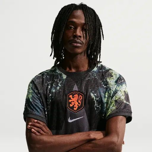 Nederland 2026 Stadium Goalkeeper Nike Dri-FIT replica voetbalshirt met korte mouwen voor heren - Zwart