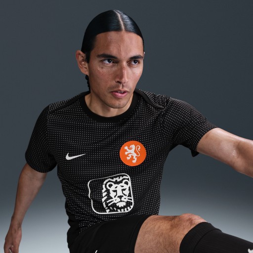 Nederland Academy Pro Nike Dri-FIT warming-uptop met korte mouwen voor heren - Zwart
