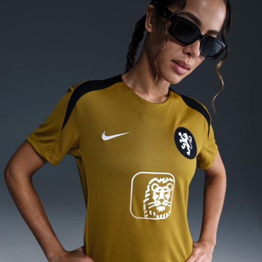 Nederland Strike Nike Dri-FIT voetbaltop met korte mouwen voor dames - Bruin