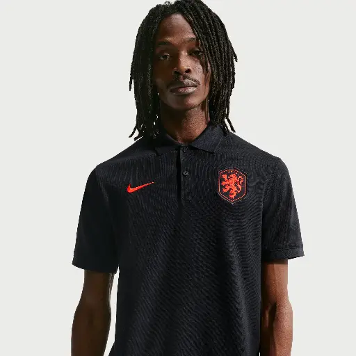 Netherlands The Nike Polo Nike Dri-FIT voetbalpolo voor heren - Zwart