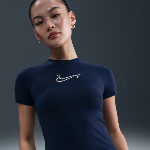 Nike aansluitend kort T-shirt voor dames - Blauw