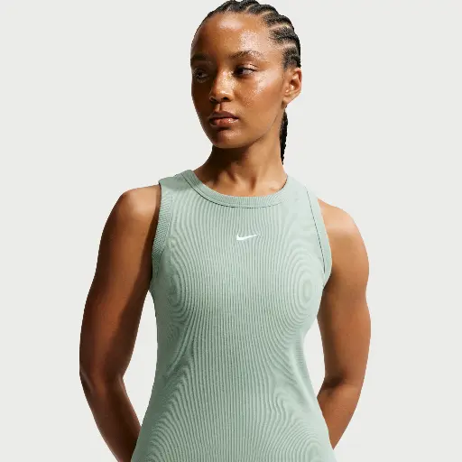 Nike aansluitende geribde tanktop voor dames - Groen