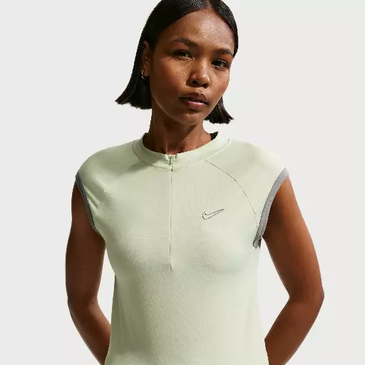 Nike aansluitende mouwloze top met korte rits voor dames - Groen