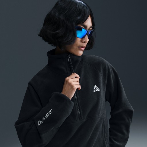 Nike ACG 'Wolf Tree' damestop met halflange rits - Zwart