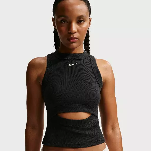Nike Chill Knit aansluitende geribde tanktop voor dames - Zwart