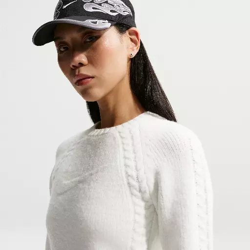 Nike Chill Knit aansluitende sweater met lange mouwen voor dames - Wit