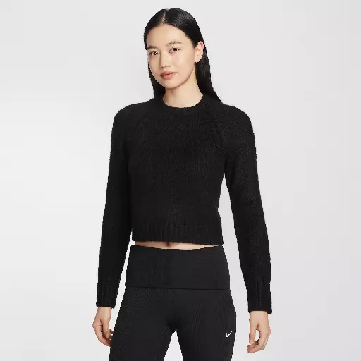 Nike Chill Knit aansluitende sweater met lange mouwen voor dames - Zwart