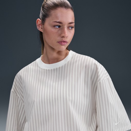 Nike Chill Poplin rechte damestop met strepen - Grijs