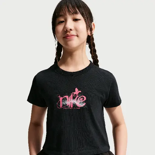 Nike cropped T-shirt voor meisjes - Zwart