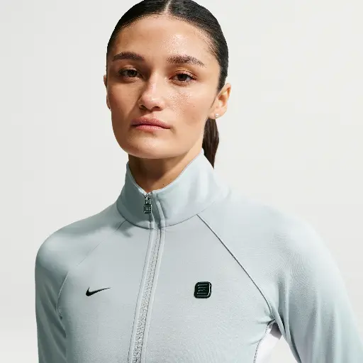 Nike damestop met rits over de hele lengte en lange mouwen - Grijs