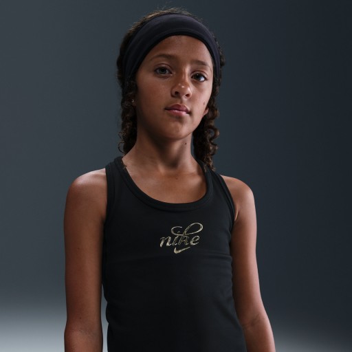 Nike Dri-FIT One tanktop voor meisjes - Zwart