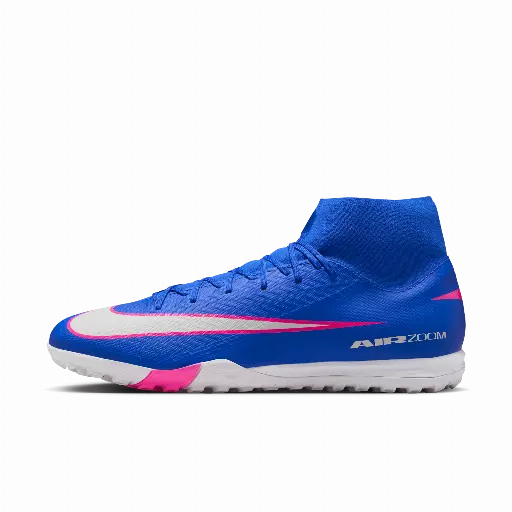 Nike Mercurial Superfly 10 Academy high-top voetbalschoenen (turf) - Blauw