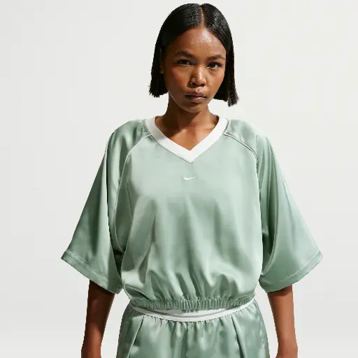Nike oversized satijnen damestop - Groen