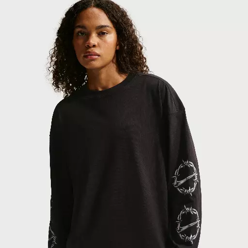 Nike oversized T-shirt met lange mouwen voor dames - Zwart