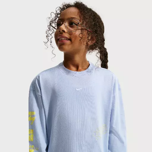 Nike oversized T-shirt met lange mouwen voor meisjes - Grijs