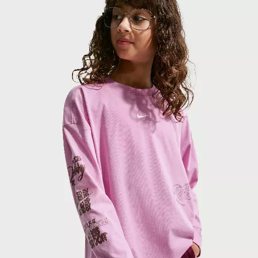 Nike oversized T-shirt met lange mouwen voor meisjes - Paars