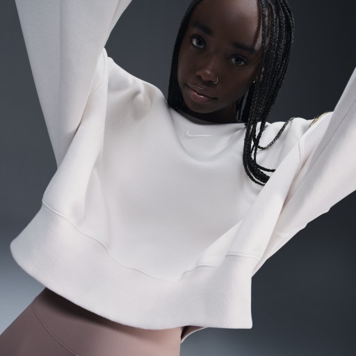 Nike Phoenix Fleece extra oversized sweatshirt met ronde hals voor dames - Bruin