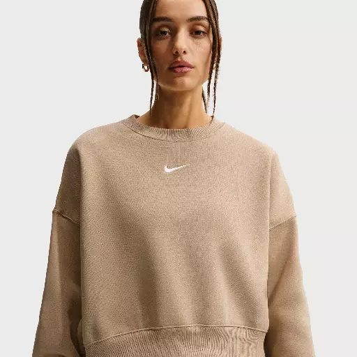 Nike Phoenix Fleece extra oversized sweatshirt met ronde hals voor dames - Bruin