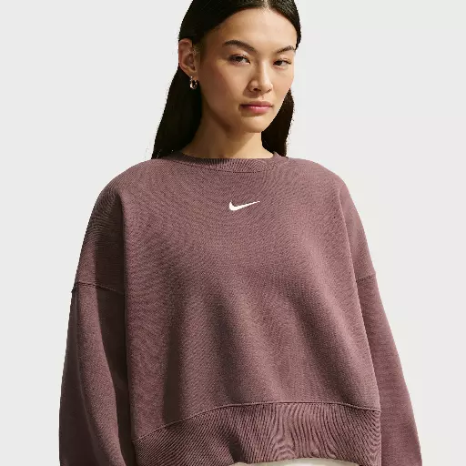 Nike Phoenix Fleece extra oversized sweatshirt met ronde hals voor dames - Paars