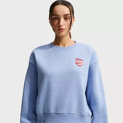 Nike Phoenix Fleece oversized sweatshirt met ronde hals voor dames - Blauw
