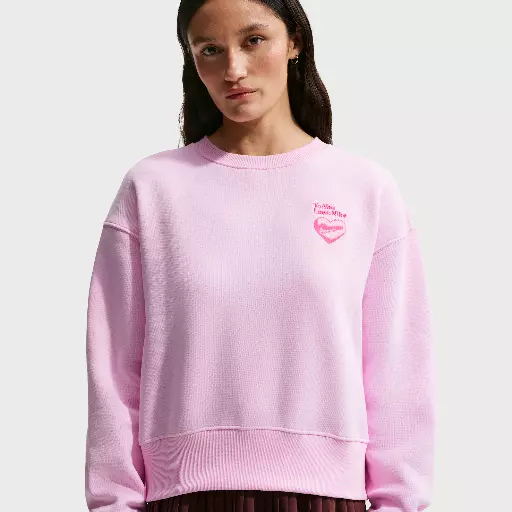 Nike Phoenix Fleece oversized sweatshirt met ronde hals voor dames - Roze