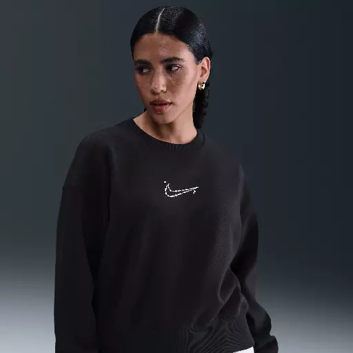 Nike Phoenix Fleece oversized sweatshirt met ronde hals voor dames - Zwart