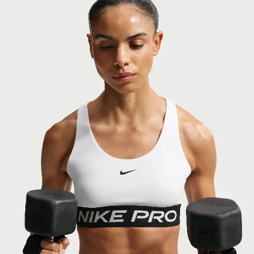 Nike Pro 365 non-padded sport-bh met lichte ondersteuning voor dames - Wit