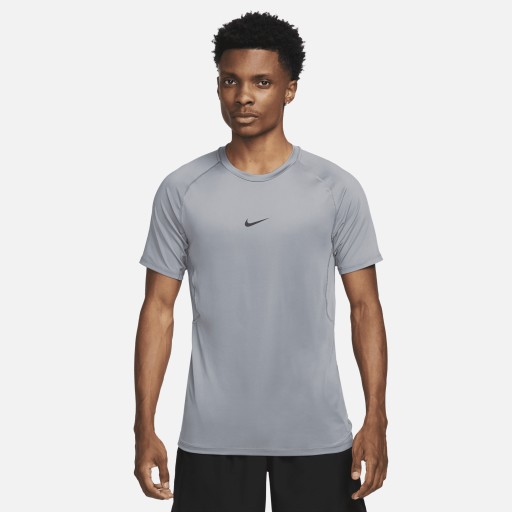 Nike Pro aansluitende herentop met Dri-FIT en korte mouwen - Grijs