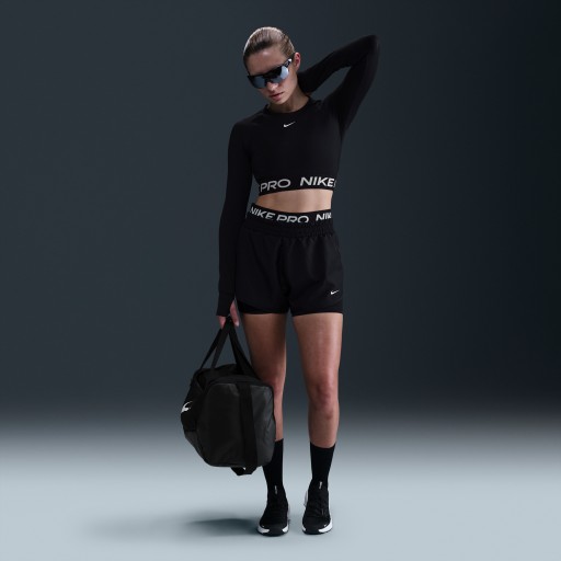 Nike Pro Dri-FIT 2-in-1 damesshorts - Zwart