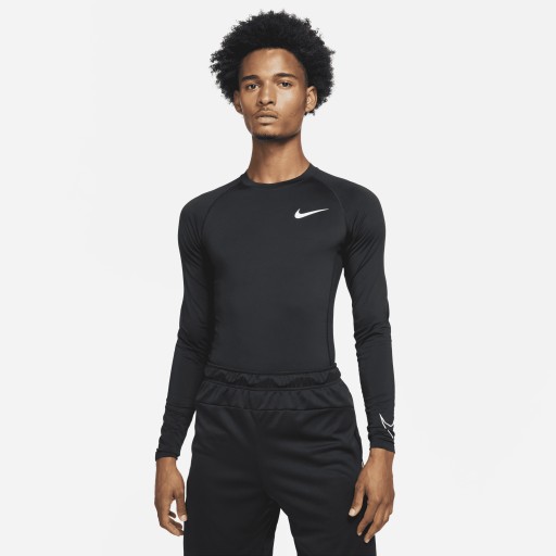 Nike Pro Dri-FIT Herentop met lange mouwen en strakke pasvorm - Zwart